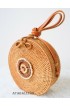 natural handmade sling bags rattan with wooden beads circle